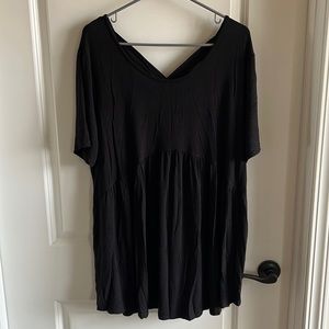 Watermelon Black Criss Cross Babydoll Tee.